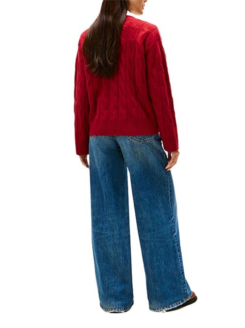 Cardigan in lana a trecce Tommy Hilfiger | WW0WW43089XIT